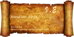 Vendler Erik névjegykártya